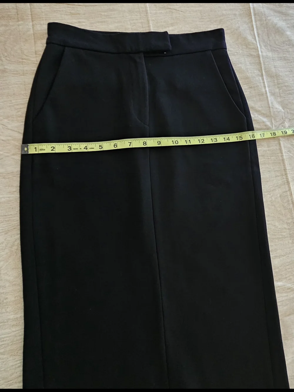 GBTSO Classic Black Midi Pencil Skirt with Pockets - Size XS - Picture 10 of 12